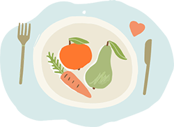 organic dinner illustration