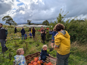 We had a great time harvesting our squash with members of our community